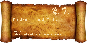 Mattoni Terézia névjegykártya